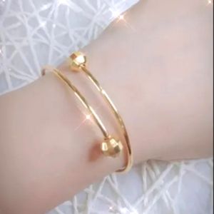 GELANG POLOS TITANIUM GOLD MOTIF BULAT TERBARU