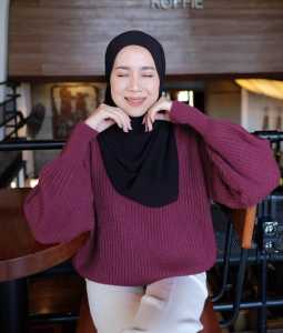 Regina Sweater Rajut / Atasan Wanita / 7 GET / Lengan Balon / Model korea by Aqilanisa store