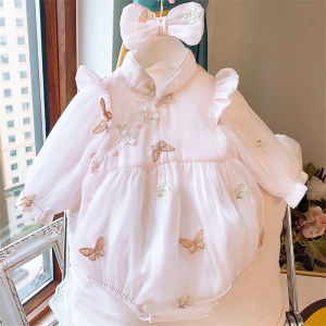 สไตล์เกาหลีเด็กมิโกะชุดพระจันทร์เต็มดวงชุดเจ้าหญิงปีนเขาสําหรับเด็กผู้หญิงทารกถึง 18 เดือนเสื้อสวมหัวแขนยาว