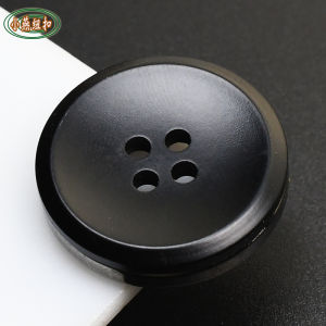 Áo Khoác Nút Len Màu Xanh Lam Hai Màu Nút Da Đen Đa Năng Nút Nhỏ Nút Quần Áo Nút Trang Trí Vật Liệu Thủ Công DIY