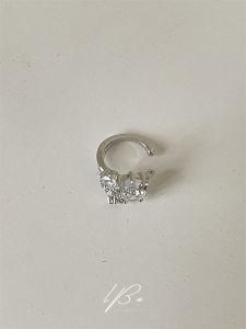 Good News without Pierced Ears! Full Diamond Ear Clip Ear Clip Female Niche Style Unique Design Accessible Luxury Classy Earrings 15883