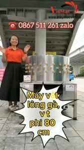 Máy làm lông gà vịt inox phi 80