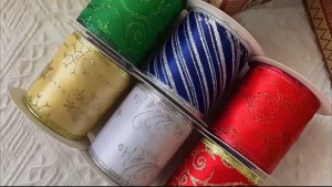 Xmass Decoration Sale: 5X270cm Wired Christmas Ribbon Christmas Decor Christmas Ribbons Roll Merry Christmas Ribbon For Gift Box Xmas Ribbon Christmas Tree Ribbon & Bows Decoration Christmas Bow Ribbon Christmas Bowties For Xmas Tree Decor