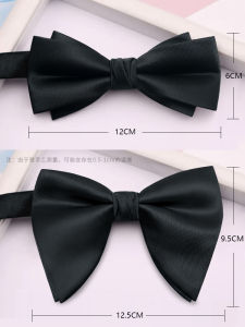 French Bow Tie Men Wedding Wedding Groom Best Man Bows Suit Dress Long Tail Horn Big Bowtie Black