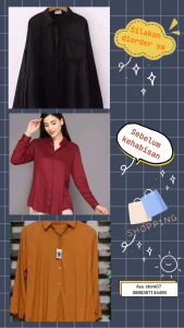 Kemeja Kerja Wanita Elegan Bahan Katun Rayon Twill Lengan Panjang Termurah