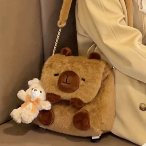 Capabala Crossbody Bag Cute Cartoon Capybara Plush Backpack 2024 New Arrival Easiest for Match Student Backpack Work Clothing