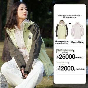 Three-in-one Down-lined Jacket for Hiking