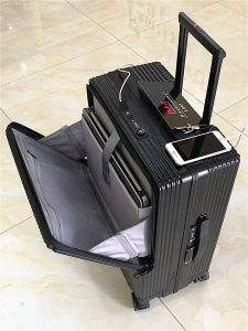 Aluminum Frame Luggage Suitcase Fashionable Trendy Lock Buckle Wheel Style PC Material Youth Suitable Carry-On Password Lock