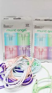 Headset handsfree musik Angel Macaron AT-214 Stereo Earphone Sound Musik Jack 35mm Universal