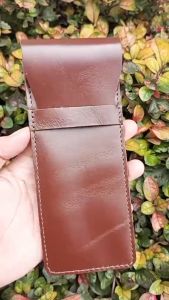 Tempat Pensil Kulit Sapi Pull Warna Coklat - Pencil Case leather
