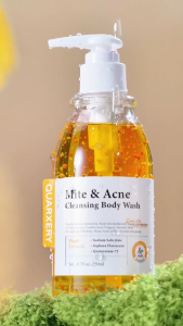 Quarxery Mite&Acne Body Wash 250ml +Ginger Anti-Loss Shampoo 240ml Reduce Mite Skin and Enhance Hair Home Use Set