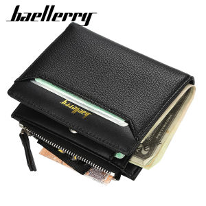 Baellerry New Slim Short Men Wallets Zipper Coin Pocket Small Male Purses High Quality Credit Card Holder Men Money Clips