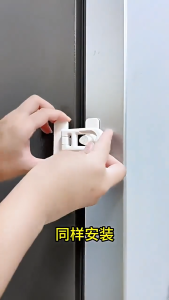 Refrigerator lock Baby Child safety lock - Secure Fast and easy 3M adhesive Cabinet drawer lock Multi-purpose furniture Kitchen oven