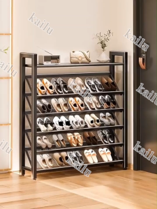 KILAU 3/4/5 Layer Shoe Rack Organizer Metal Shoe Storage Shelf Multi Functional Ultra Narrow Shoe Cabinet Black Heavy Duty Home Entrance Shoe Storage Rack 45 °tilt Space Saver Display Rack