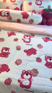 CADAR CARTOON SINCHAN 7 IN 1 WITH COMFORTER SOFT COTTON FABRIC EXCLUSIVE SEJUK LEMBUT QUEEN KING