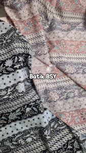 05 Meter Kain Batik BSY Foil Bahan Rok Wanita Seragaman Keluarga Premium Halus