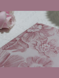 Retro Bean Paste Pink Handmade Cloth Surface Work Diary Notebook A5 Hard Cover Book Elegant Atmosphere Hidden in the Ear