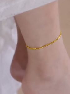 saudi gold 18k pawnable legit pure gold Sparkling Gypsophila Gold Anklet Fade-Free Silver Anklet for women