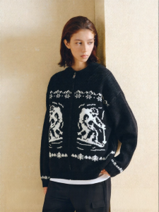 FPA | Áo Cardigan Đôi Thể Thao Phong Cách Retro Họa Tiết Trượt Tuyết