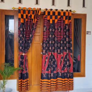 GORDEN PINTU DAN JENDELA /GORDEN SMOKRING 12 RING MOTIF TERBARU /ELEGAN  UK 135*220 / BISA COD