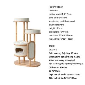 Cây Mèo có Giường và Cột Mài Móng Gỗ Honeypot Cat