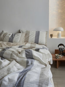 Japanese Style All Cotton Washed Cotton Yarn-Dyed Jacquard Pure Cotton Minimalist Duvet Cover Bed Sheets Sleep Naked Bedding