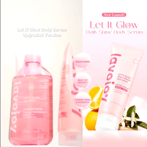 𝗝𝗨𝗡𝗞𝗜𝗘 𝗠𝗔𝗞𝗘𝗨𝗣 -LAVOJOY - LET IT GLOW DAILY SHINE BODY SERUM INSTANT TONE UP SPF 20 PA++ ( 180 ml )