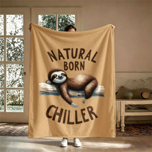 BILIBILI | Chăn Flannel Sành Điệu Tự Nhiên Sloth Dùng Được 4 Mùa Chống Xù Lông Dễ Mang Theo Dùng Cho Sofa Văn Phòng Giường Du Lịch Nghỉ Ngơi Cắm Trại Phong Cách Hiện Đại 100% Polyester