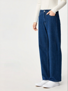 Purcotton | Natural Waist Comfort Jeans Culotte Pants