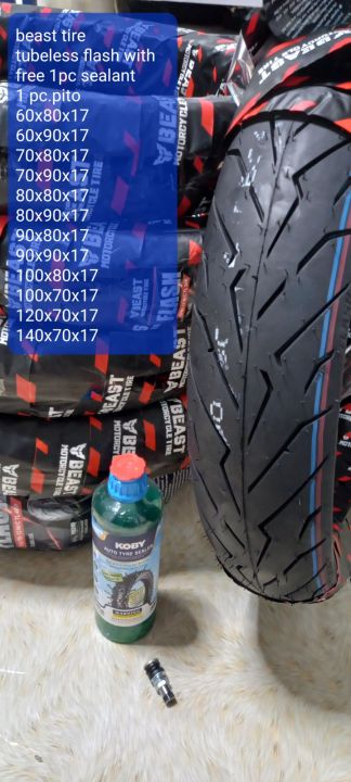 Beast Tire Tubeless Flash With Free Sealant And Pito By Lazada Ph