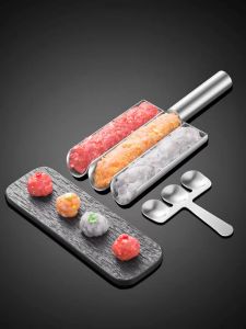 แม่พิมพ์ปั้นเนื้อ 4ช่องสแตนเลส ที่ปั้นลูกชิ้น อุปกรณ์สำหรับปั้นลูกชิ้น