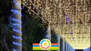 OSQ 96/200LED Solar Power Christmas Fairy String Light Curtain Light Christmas Light