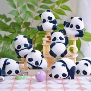 Authentic Panda Roll Panda Is Also Cat Series Blind Box Rolling around Cute Hand Flocking Doll Ornaments