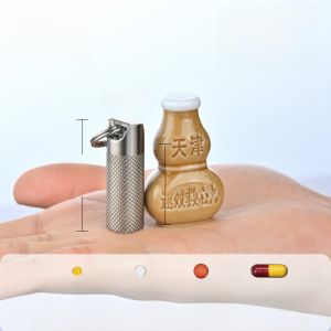 Hộp Đựng Thuốc Nhỏ Bằng Titan Nguyên Chất Di Động Dung Tích Lớn Kín Cấp Cứu Mini Hộp Đựng Thuốc Nhỏ Gọn Chống Trượt