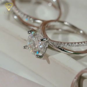 Lore Jewellery - Cincin Moissanite Lapis Emas 18K - Lynx Simply Moissanite Ring 0.5/1.0/2.0 Carat [GRA Certificated and Sales Warranty]