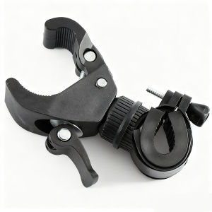 Amoki【Ready in Stock】 Bicycle Handlebar Flashlight Clip Holder 360 Degree Rotating Bike LED Lamp Clamp Grip Bracket