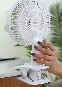 IQONICA Rechargeable Handheld & Clip-On Multifunctional Electric Fan with Adjustable Speed