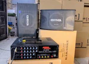 Bộ karaoke gồm amply 8 sò bluetooth và đôi loa bass 25