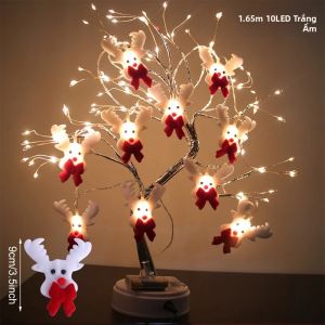 Đèn Cây Thông Hình Ông Già Noel Màu Trắng Ấm Hoạt Động Bằng Pin Đèn Trang Trí Giáng Sinh Cho Bàn Làm Việc Tiệc Giáng Sinh