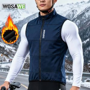 WOSAWE Winter Cycling Vest Windproof Warm Fleece Vest MTB Bike Bicycle Clothing Sleeveless Cycling Jacket