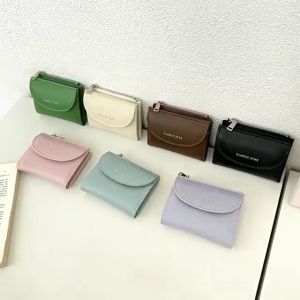 【Korean style】New Luxury Women Foldable Short PU Leather Wallet Ladys Coins purse with Card Holder Wallet for Women