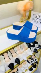 Dép bánh mì quai ngang xỏ ngón jean HALEY STORE 7cm đi chơi đi học kỉ yếu đi làm rẻ bền đẹp thời trang nữ