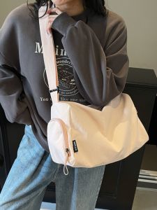 กระเป๋าเดินทางแบบสะพายข้างลำลองขนาดใหญ่สำหรับผู้หญิง กระเป๋าโยคะออกกำลังกาย น้ำหนักเบา สไตล์เกาหลี กระเป๋าสะพายข้างสำหรับเดินทางแบบลำลอง