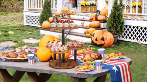 4 Tier Round Cupcake Tower Stand Rotatable Cupcake Stand for 55 Cupcakes Wooden Dessert Display Platter Fruit Tray Tea Tray Serving for Party Birthday Graduation Baby Shower Wedding