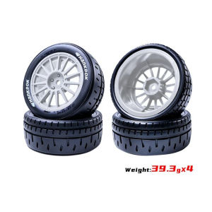 1/10 RC On Road Car Tires 71mm Diameter Wear‑Resistant Rubber Tire Skin Universal Replacement Mod Parts for RC Racing Hobby Car