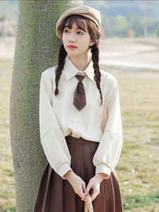 Áo Sơ Mi Nữ Dài Tay Mờ Phong Cách Mới Xuân Thu Thiết Kế Áo Lót Nhỏ Thanh Lịch Cổ Polo Màu Trơn Chất Liệu Khác 100%
