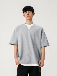 WUKONGYOUHUO | Vintage Two-layer Look T-shirt Patchwork Casual