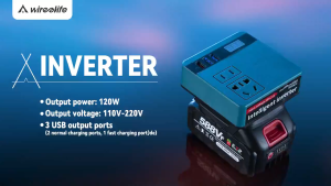 120W Cordless Power Inverter DC 18V To AC 220V for Home Application Inverter Adapter Power Supply Inverter for Makita 18V Battery(battery Does Not Include)