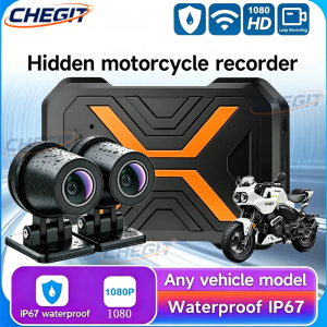 1080P Motorbike Dual Lens Dashcam IP67 Waterproof WiFi Phone Connection EIS Smart Anti-Shake Motorcycle Sports Driving Recorder