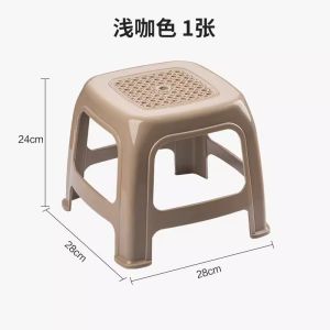 เก้าอี้พลาสติกลายทางหนาและกว้างสำหรับใช้ในบ้านในห้องน้ำ เก้าอี้พลาสติกสำหรับโต๊ะทานอาหารในร่มแบบเรียบง่าย